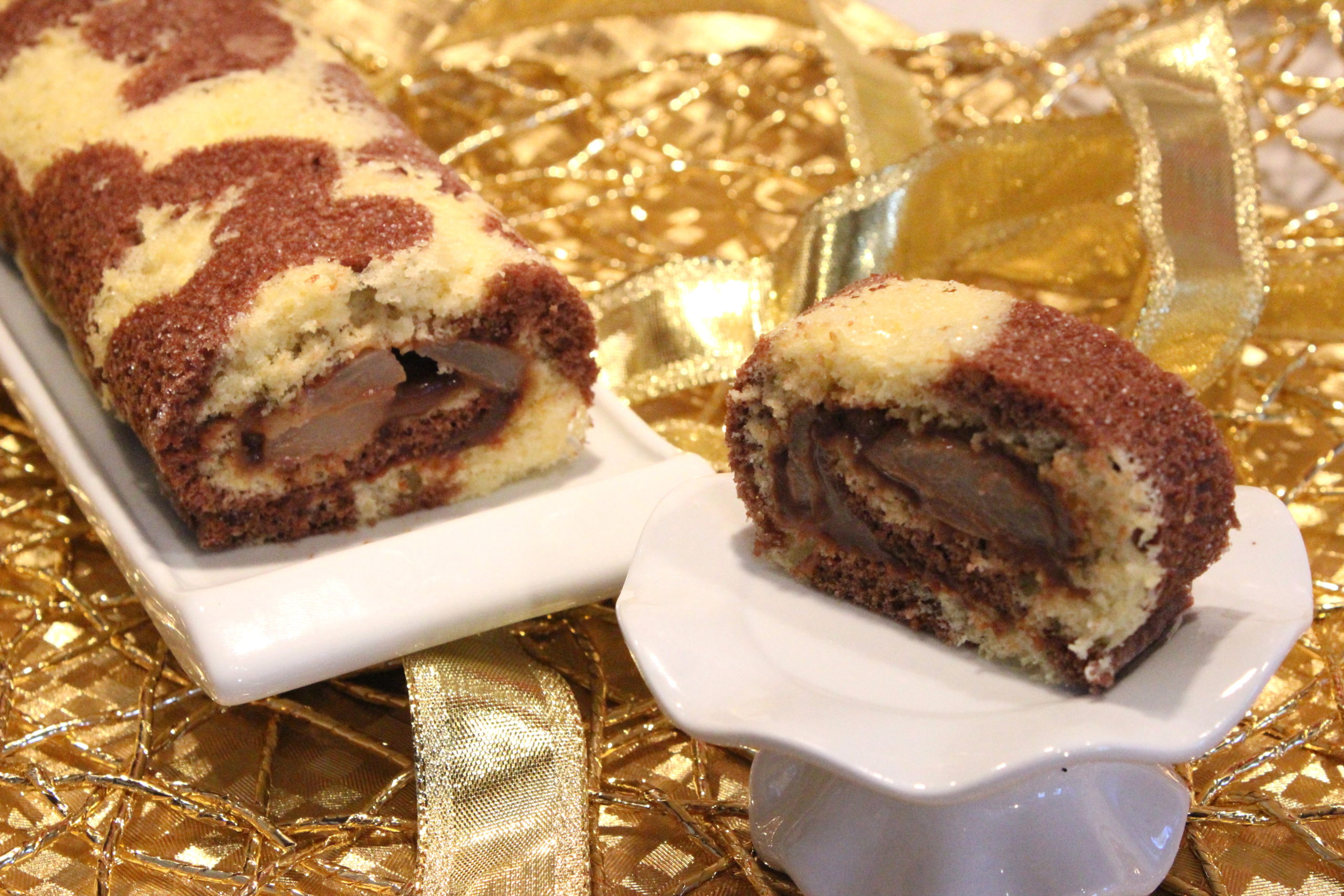 Gateau Roule Marbre Poire Chocolat Eva Cuisine